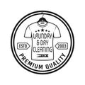 Laundry and dry cleaning service vector emblem Royalty Free Stock Photo