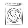 Laundry dryer machine clothes appliance line style icon