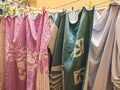 Laundry drying in the backyard Royalty Free Stock Photo
