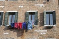 Laundry drying on the campo