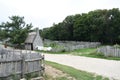 Plimoth Plantation Colonial Village with Laundry Drying Royalty Free Stock Photo