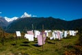 Laundry drying in Nepal Royalty Free Stock Photo