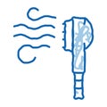 Laundry Electric Steamer Brush doodle icon hand drawn illustration Royalty Free Stock Photo