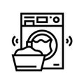 laundry equipment for washing clothes line icon vector illustration Royalty Free Stock Photo