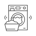 laundry equipment for washing clothes line icon vector illustration Royalty Free Stock Photo