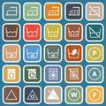 Laundry flat icons on blue background