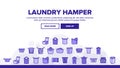 Laundry Hamper Basket Landing Header Vector Royalty Free Stock Photo