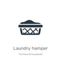 Laundry hamper icon vector. Trendy flat laundry hamper icon from furniture and household collection isolated on white background.