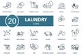 Laundry icon set. Collection of simple elements such as the washing powder, dry cleaning, express cleaning, stan removal