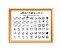 Laundry icons. Garment care instructions on labels, machine wash or hand wash signs. Collection of symbols of water Royalty Free Stock Photo