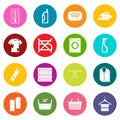 Laundry icons many colors set