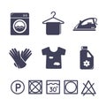 Laundry icons set