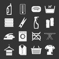 Laundry icons set grey vector