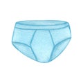 Laundry illustration. Blue underpants. Watercolor on a white background. Hand drawn. For postcards Royalty Free Stock Photo