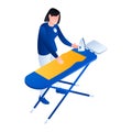 Laundry ironing service icon, isometric style