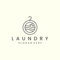 laundry with line art style logo icon template design vector illustration Royalty Free Stock Photo