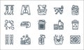 laundry line icons. linear set. quality vector line set such as washing program, liquid soap, clothes pin, washing hands, softener Royalty Free Stock Photo