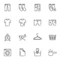 Laundry line icons set