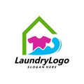 Laundry Logo Template Design Vector, Cleaning Service Logo Concept, Emblem, Concept Design, Creative Symbol, Icon Royalty Free Stock Photo