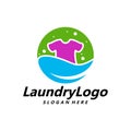 Laundry Logo Template Design Vector, Cleaning Service Logo Concept, Emblem, Concept Design, Creative Symbol, Icon Royalty Free Stock Photo