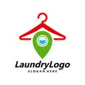 Laundry Logo Template Design Vector, Cleaning Service Logo Concept, Emblem, Concept Design, Creative Symbol, Icon Royalty Free Stock Photo