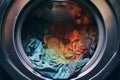 Laundry machine clean clothes dirty colorful housework