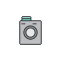 Laundry machine filled outline icon