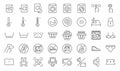 Laundry machine line icon set. Included the icons as washing machine, cleaning, clean, clothes and more.