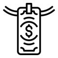 Laundry money dry cash icon, outline style Royalty Free Stock Photo