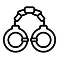 Laundry money handcuffs icon, outline style Royalty Free Stock Photo