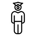 Laundry money man icon, outline style