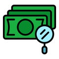 Laundry money search icon vector flat Royalty Free Stock Photo