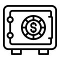 Laundry money steel safe icon, outline style Royalty Free Stock Photo