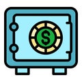 Laundry money steel safe icon vector flat Royalty Free Stock Photo