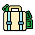 Laundry money suitcase icon vector flat Royalty Free Stock Photo