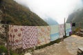 Laundry in mountains. Real life. Nepal. Himalaya