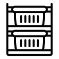 Laundry organizer icon outline vector. Laundromat equipment