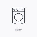 Laundry outline icon. Simple linear element illustration. Isolated line Laundry icon on white background. Thin stroke sign can be