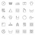 Laundry outline icons set