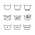 Laundry outline icons vectors isolated on white background
