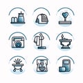 laundry related icons set over white background vector illustration graphic design Royalty Free Stock Photo