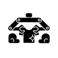 Laundry robot black glyph icon
