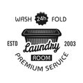 Laundry room, dry cleaning service vector emblem Royalty Free Stock Photo