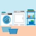 Laundry Room Flat style Vector illustration.