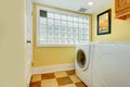 Laundry room with glass block window Royalty Free Stock Photo