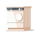 Laundry Room Harmony: Flat Style Washing Machine Illustration