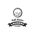 Laundry Room label and badge. washer, washing machine bubbbles. Royalty Free Stock Photo
