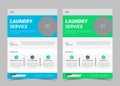 Laundry service flyer template. Creative laundry service poster. Laundry cleaning service leaflet template Royalty Free Stock Photo