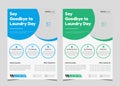 Laundry service flyer template. Creative laundry service poster. Laundry cleaning service leaflet template Royalty Free Stock Photo