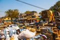 Laundry service in India. Laundry, dry things on the clothesline. Mumbai. Royalty Free Stock Photo